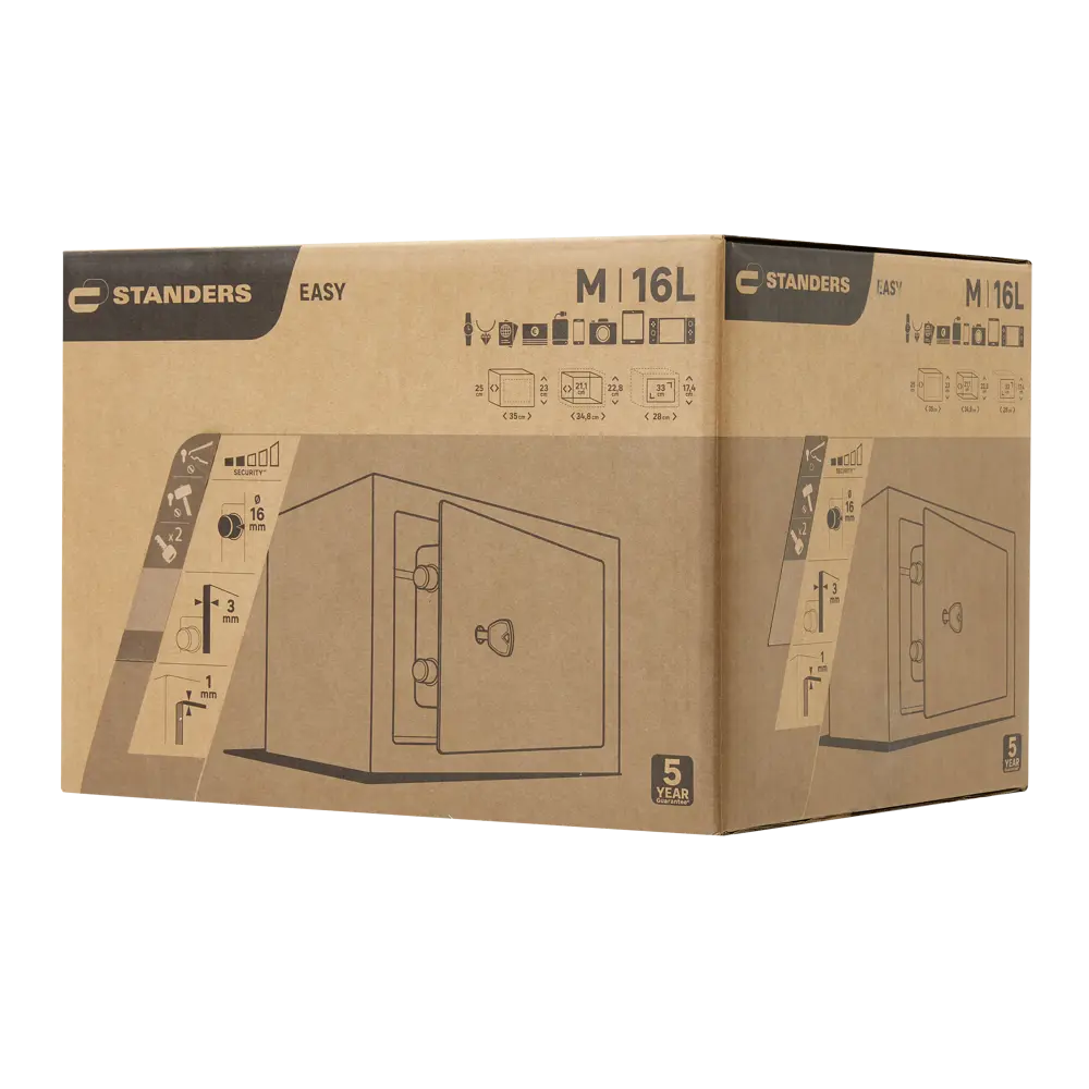 Сейф Standers 15/16 л с ключевым замком 35x23x25 см сталь 85155291 STLM-2044661  - Вид №6
