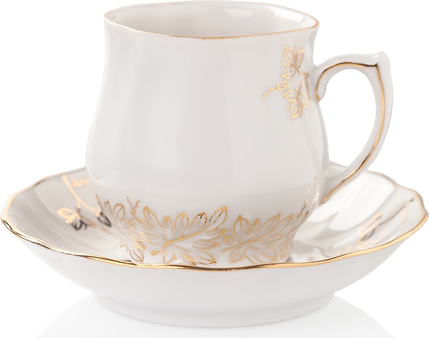 10617382 Мануфактуры Гарднеръ в Вербилках Чашка с блюдцем 100 № 4 "Сувенирная" Фарфор, Керамика 