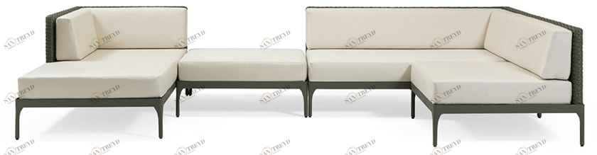 Ethimo Модульный садовый диван из материала ethimo lightwick® Infinity sun-id-1406348