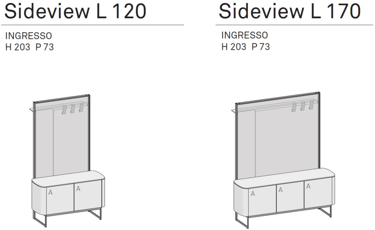 Caccaro Вешалка из орехового дерева с распашными дверцами Sideview sun-id-1512205 - Вид №3