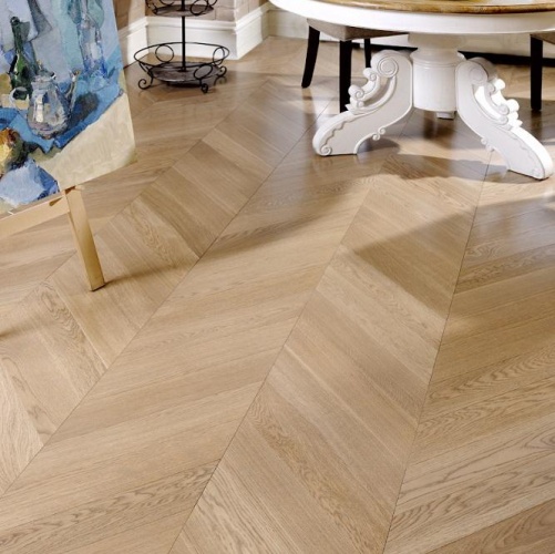 Паркет Ёлка Coswick Пастель Дуб Селект (Гладкая) 320х82,55 мм 11281247 - Вид №7