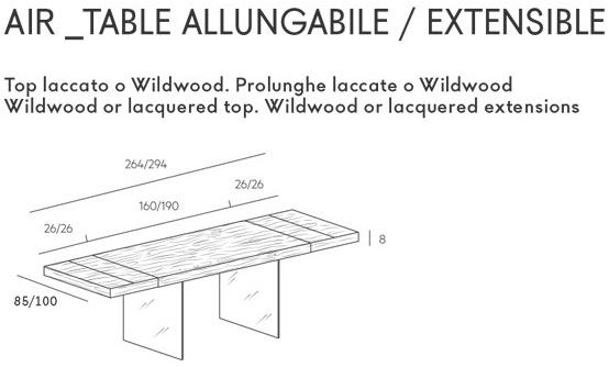 Lago Раздвижной стол из дерева и стекла Air sun-id-1504110 - Вид №3