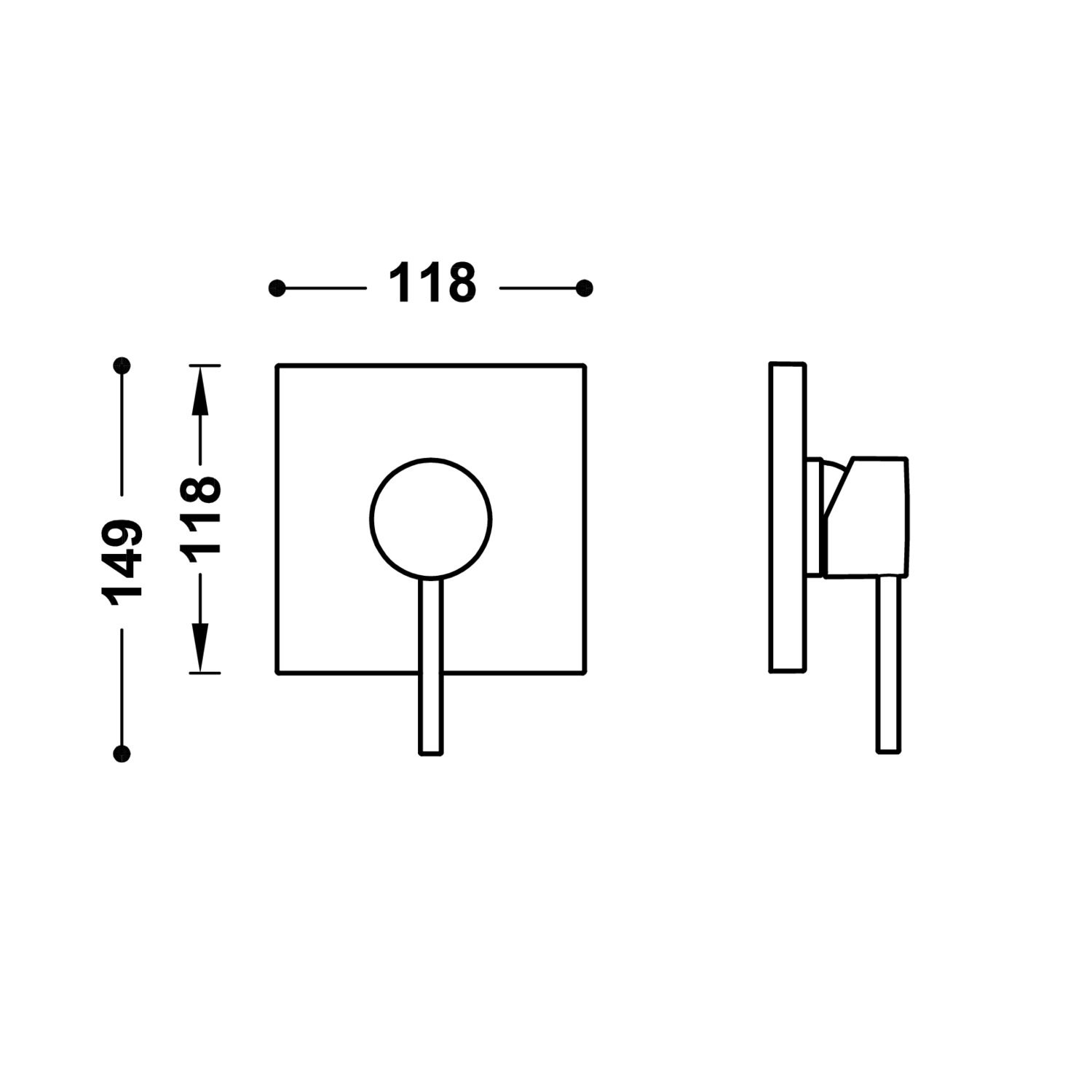 Видимая часть RAPID-BOX для скрытого одностороннегоRapid-box-06227810 TRES  - Вид №1