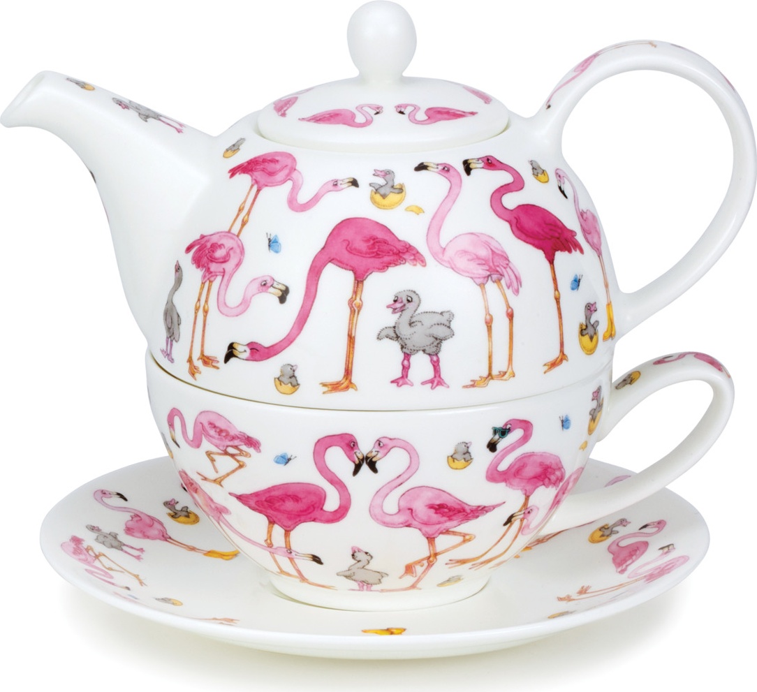 10638921 Dunoon Набор чайный Dunoon "Фламинго" 500мл Фарфор костяной 