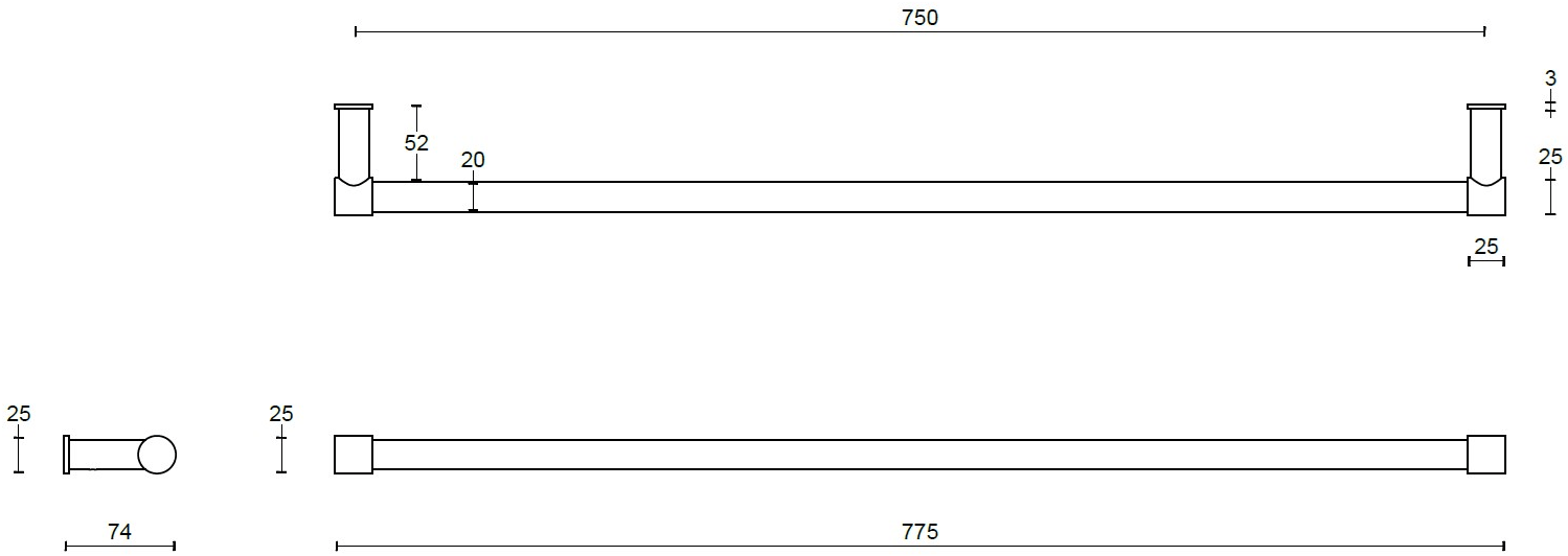 Formani Вешалка для полотенец из нержавеющей стали One Pb550/750 - Вид №6