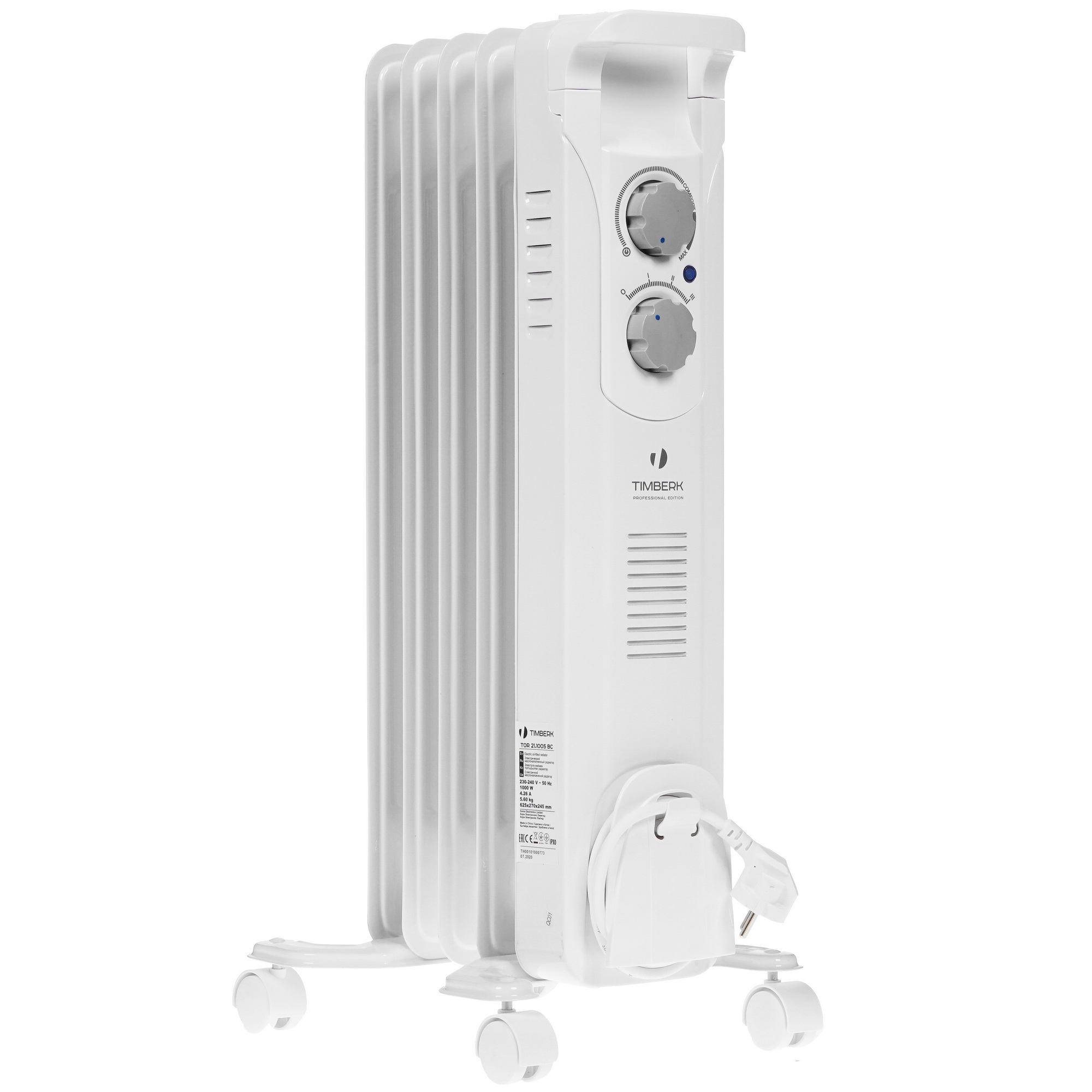 8193583 Масляный обогреватель Timberk TOR 21.1005 BC белый STDN-0073988