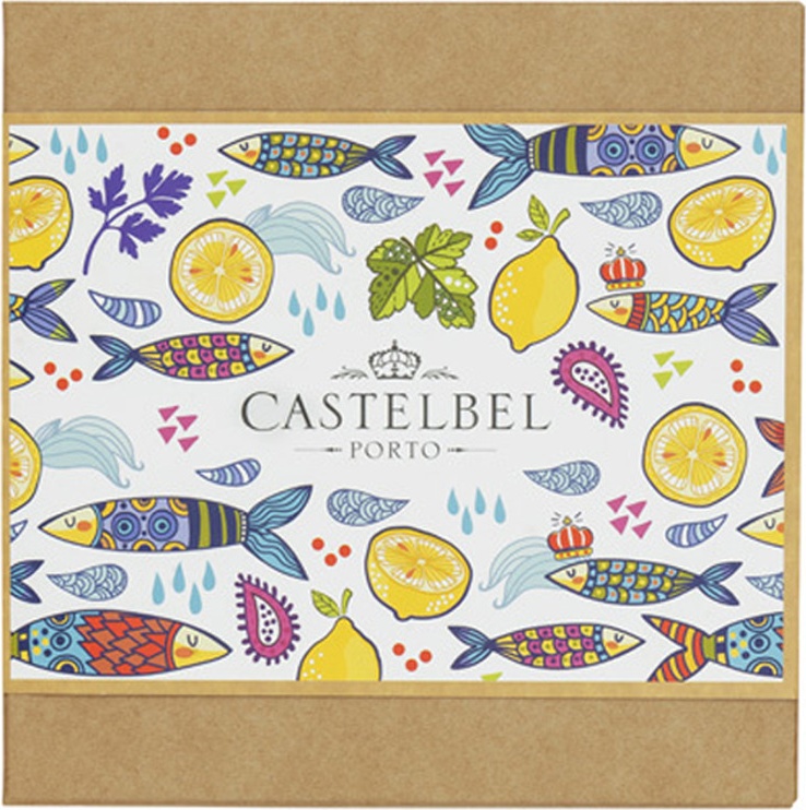 10673714 CASTELBEL Набор ароматический для кухни CASTELBEL Сардины (мыло, свеча, полотенце), 3 предмета, п/к 