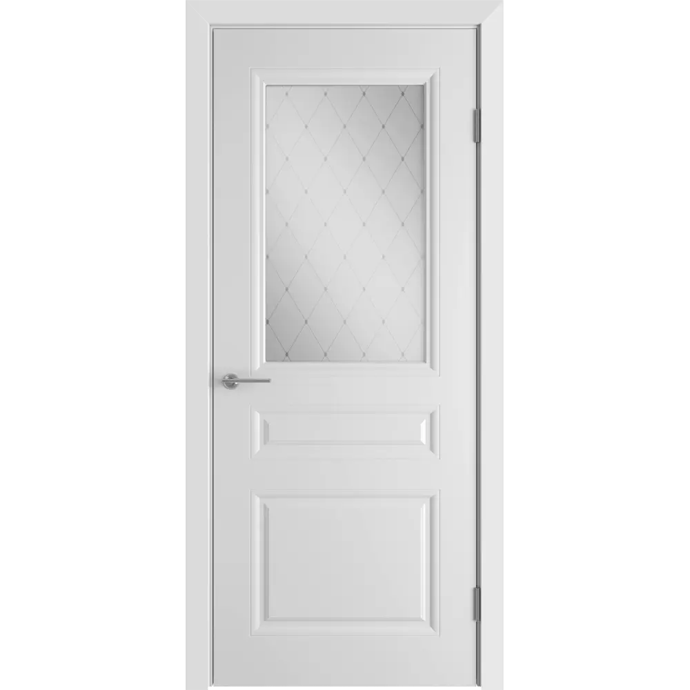 Комплект двери Стелла со стеклом 80x200 см эмаль белый с добором 200 мм VFD STLM-2161504