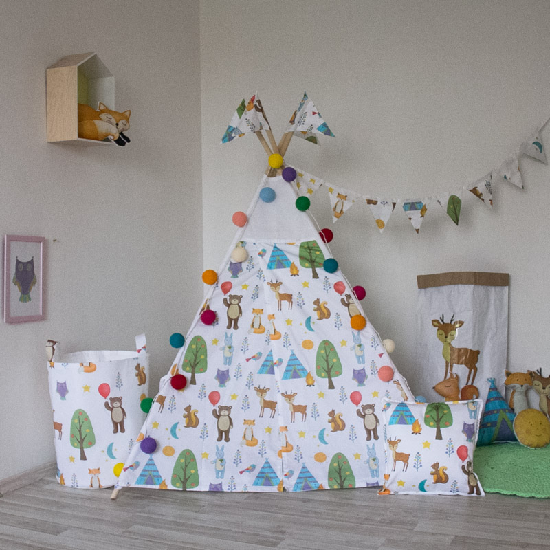 Тканевая корзина Forest Party VAMVIGVAM FOREST PARTY 282038 Белый;зеленый;коричневый Santreyd  - Вид №3