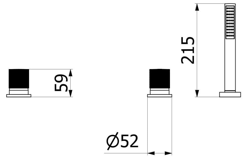 Смеситель для ванны с 3 отверстиями и ручным душем IB Gatsby ARCH-00119810 - Вид №11
