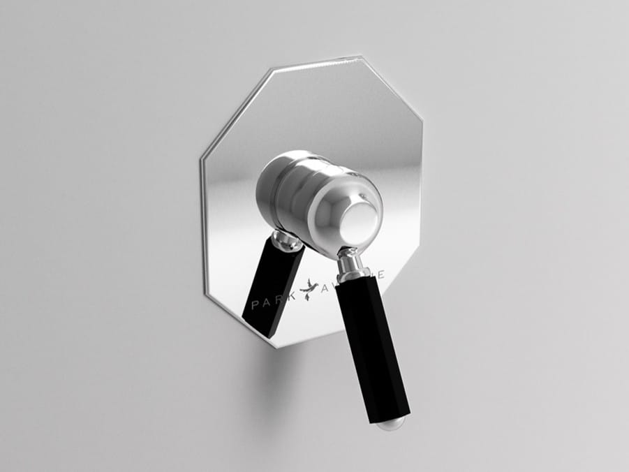 Встраиваемый однорычажный смеситель для душа с пластиной Park Avenue Dark Black ARCH-00040944 - Вид №1