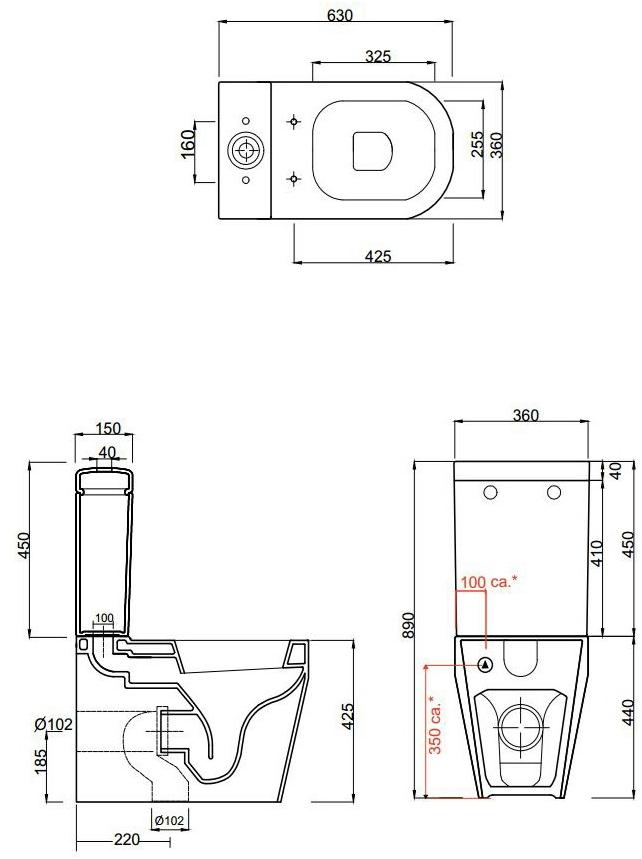 Tue130301+tue71pf101 Компакт унитаз с бачком Белый Olympia Ceramica TUTTO EVO Италия - Вид №4