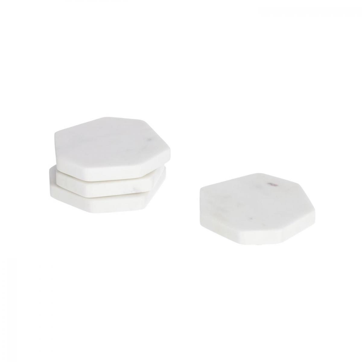 106392 Набор из 4 семиугольных подставок из белого мрамора La Forma Claria  - Вид №2