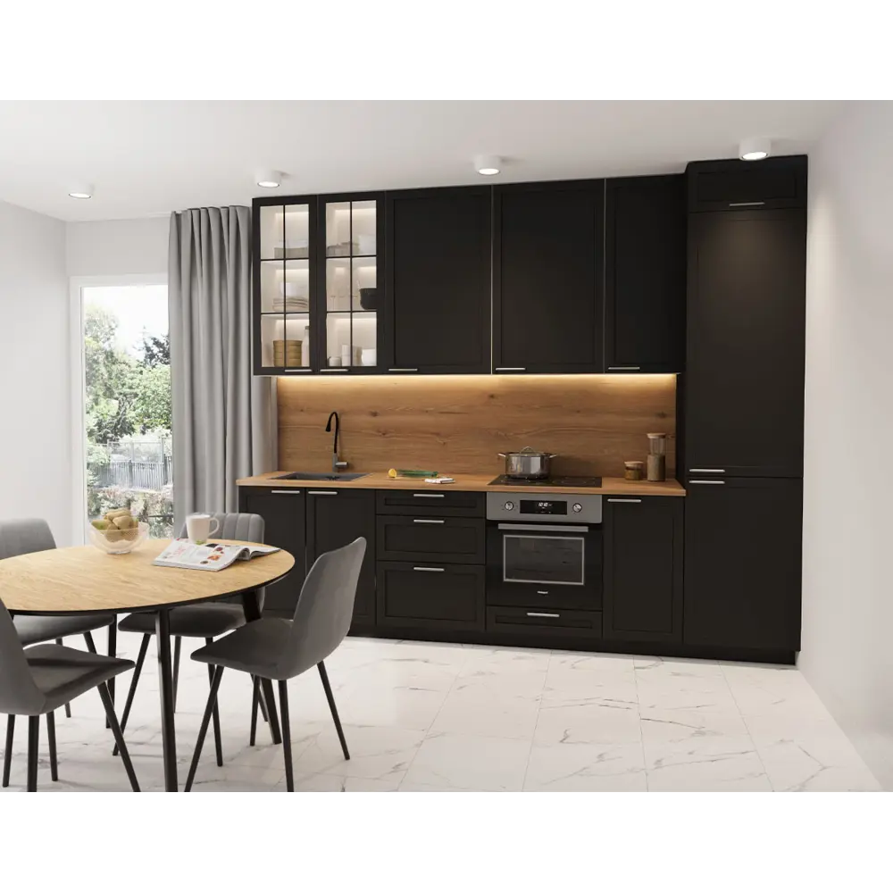 Фасад для кухонного ящика Ньюпорт 79.7×12.5 см черный матовый DELINIA ID 89340677 STLM-1564676 - Вид №2
