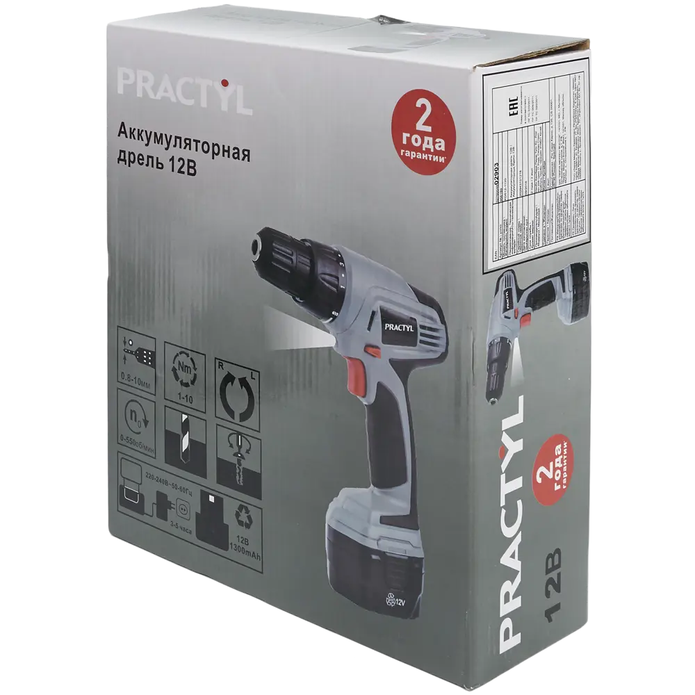 Шуруповерт аккумуляторный Practyl KD512-1120, 12 В Ni-Cd 1.3 Ач STLM-2162602 - Вид №5