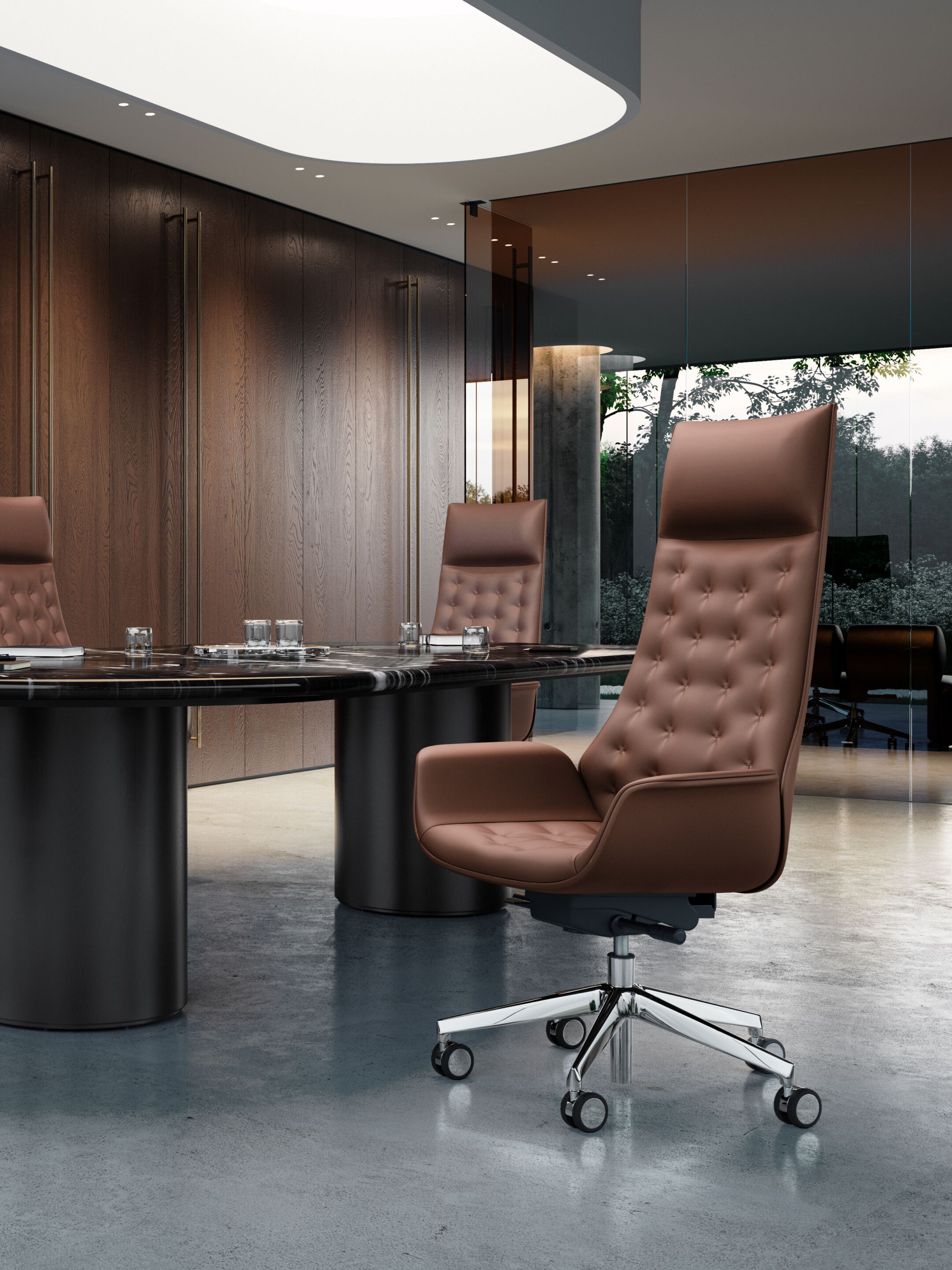 5-спицевое кожаное офисное кресло с высокой спинкой Kastel Kriteria ARCH-00050159 - Вид №1