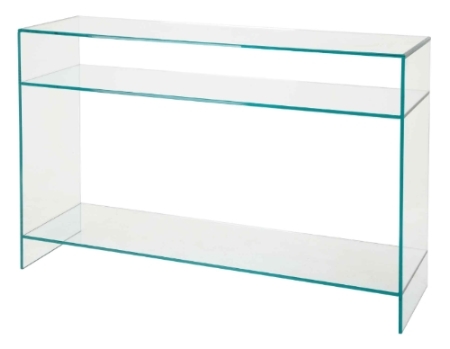 Консоль стеклянная с полкой и широкими ножками Glass RVASTLEY PUSHA 060999 Прозрачный  - Вид №1