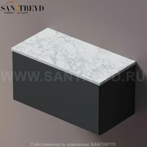 Agape ELL Столешница на тумбу с возможностью установки 1-2 раковины. Размер: длина от 80 см до 100 см. Отделка: белый мрамор AELLM0MCC0810YP