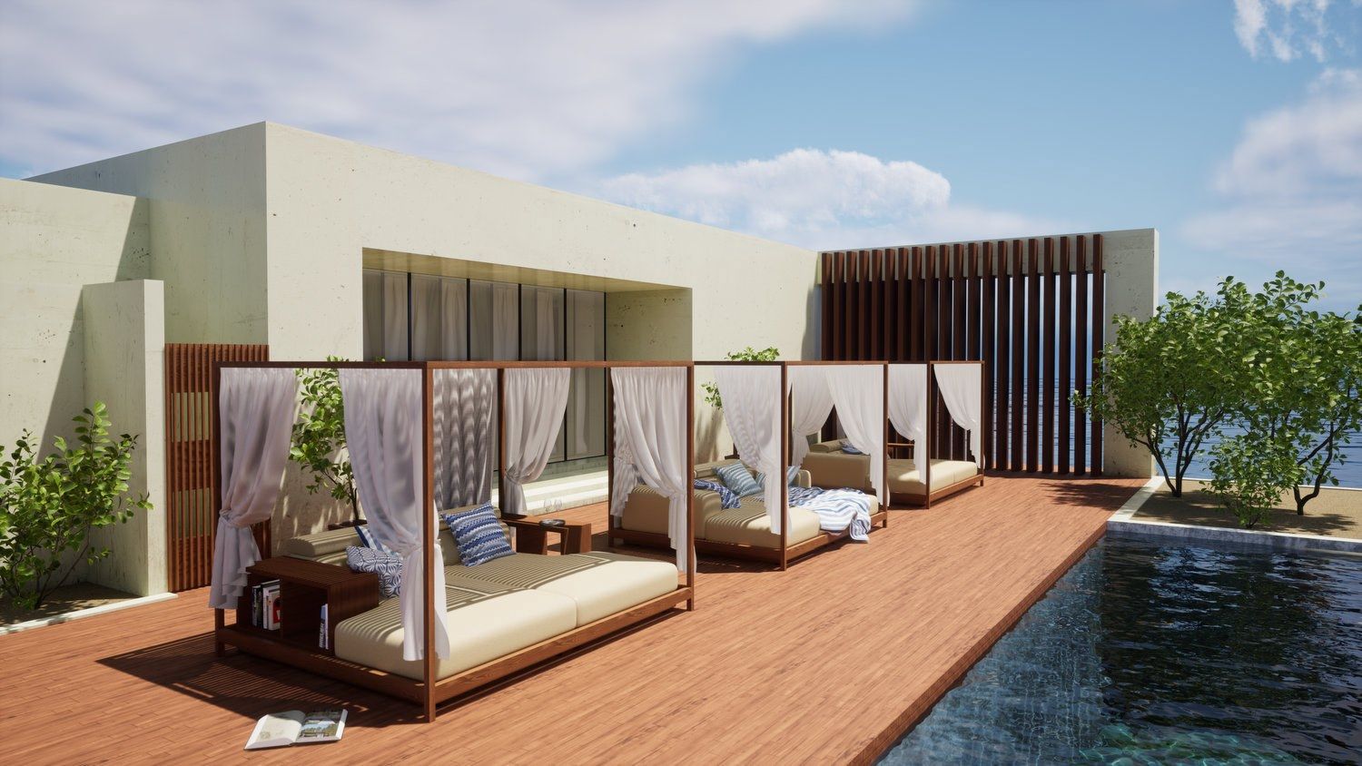 Садовая кровать с навесом iroko с солнцезащитным козырьком Formitalia Piera ARCH-00130055 - Вид №1