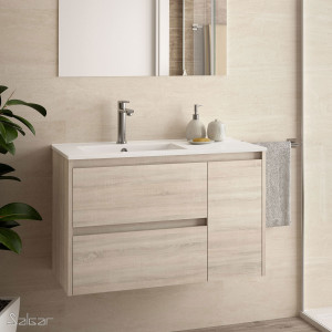 85056 SALGAR Мебель для умывальника NOJA 855 OAK CALEDONIA + Basin Дуб Каледония
