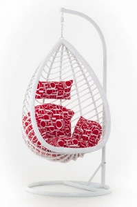 Подвесное кресло белое из искусственного ротанга 44-004-07 VINOTTI  00-3885145 Белый;красный