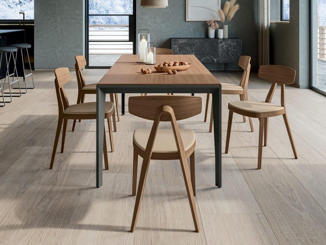 Стул из ясеня с мягким сиденьем Quadrifoglio Group Design Living ARCH-00035728