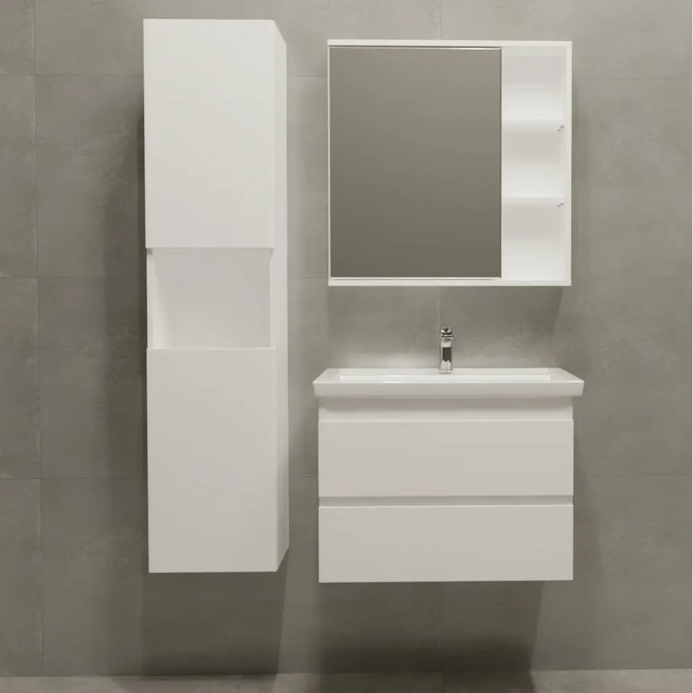 Тумба под накладную раковину Vigo Matteo 66.4x48.8 раковина Kirovit Фостер шкаф с зеркалом Vigo Matteo шкаф-пенал цвет корпуса белый 89443616 STLM-2142224 Santreyd 