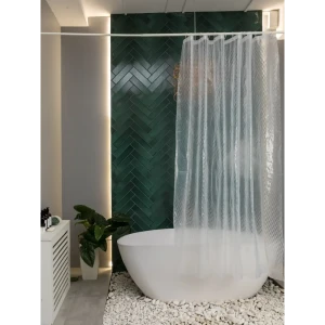 Штора для ванной с кольцами Swensa Slip 3D 180x195 см EVA цвет прозрачный 89375645 STLM-2171505