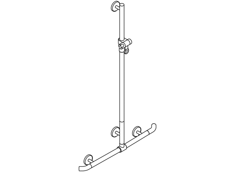 950.35.45090 Поручень для душа с выдвижным держателем для душа HEWI Greifen  - Вид №2