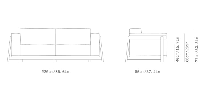 3-местный тканевый линейный диван Omelette Editions ARCH-00098068 - Вид №3