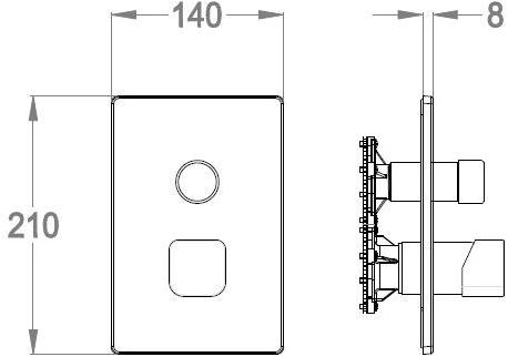 Fir Italia Смеситель для душа на 2 отверстия с тарелкой Daily cube 45 4550178 - Вид №1