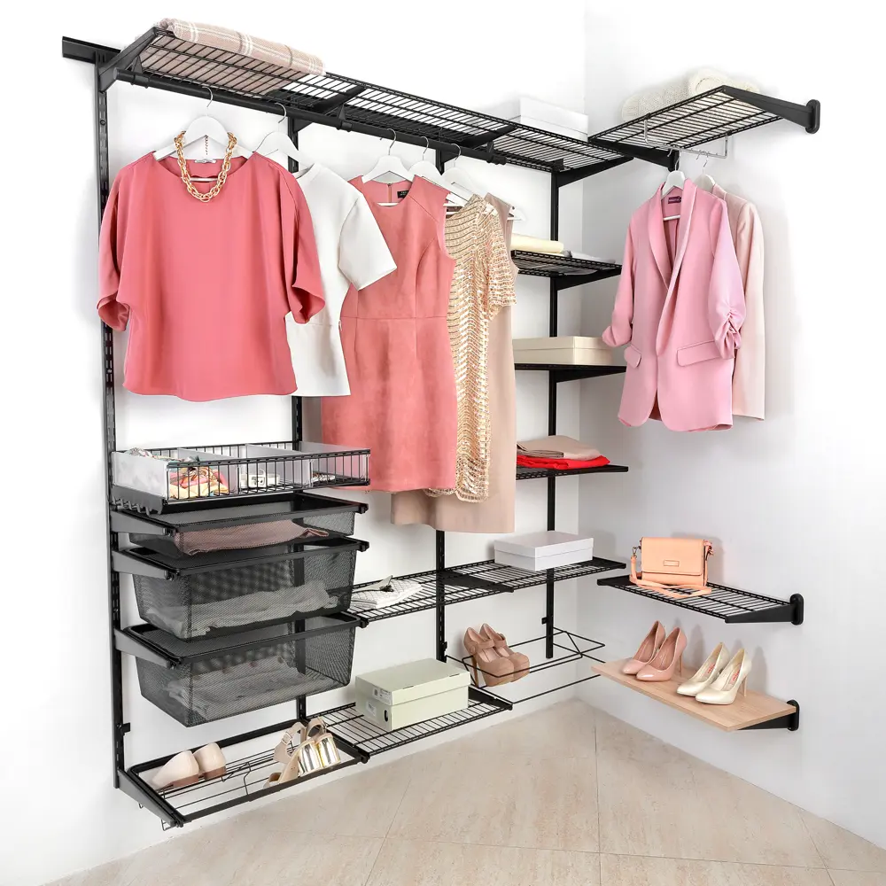 Полка проволочная НСХ для гардеробной системы 90.3x28.5 см черная 83385530 STLM-0040682 - Вид №6