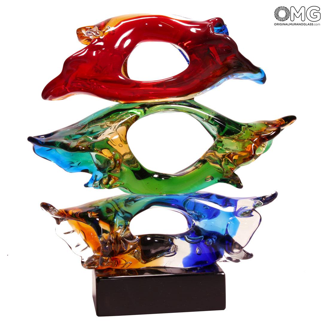 4573 ORIGINALMURANOGLASS Наблюдатель - Абстрактная скульптура - муранское стекло OMG 39 см  - Вид №1