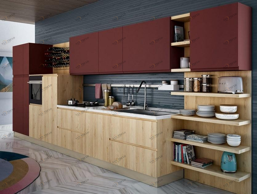 CREO Kitchens Линейная модульная кухня без ручек Jey feel sun-id-1416429