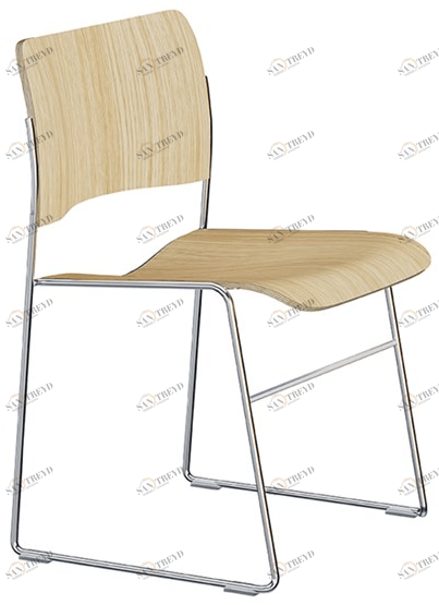 Howe Стул из фанерованной древесины, штабелируемый салазками 40/4 sun-id-1382632