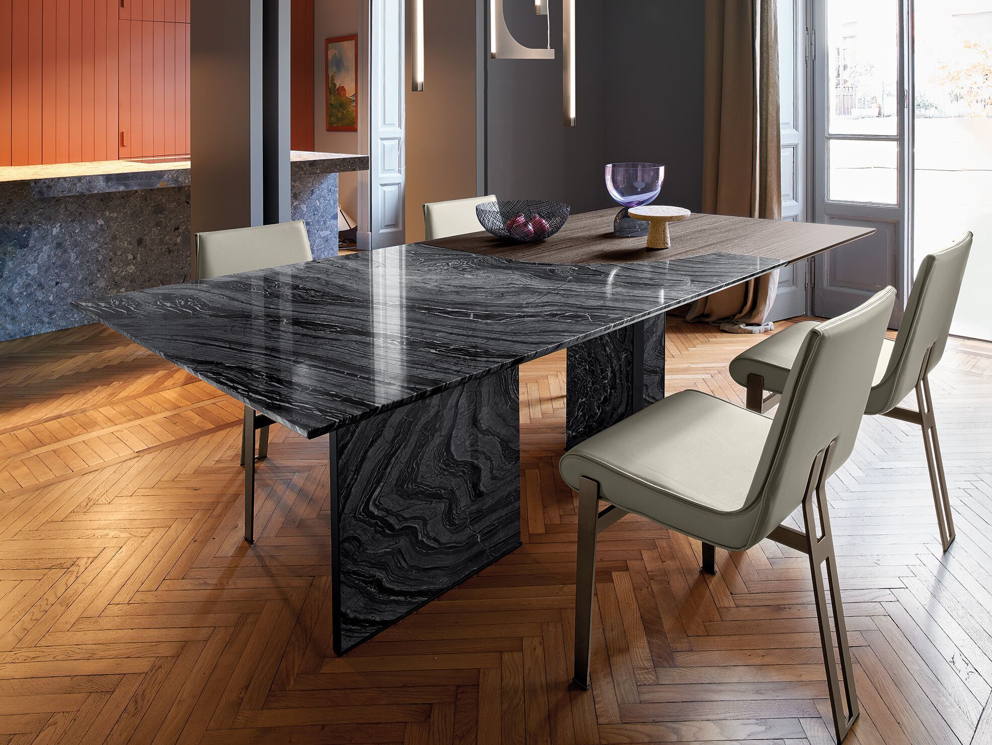 Прямоугольный обеденный стол из мрамора и дерева Arketipo MILLENNIUM ARCH-00151183 - Вид №5