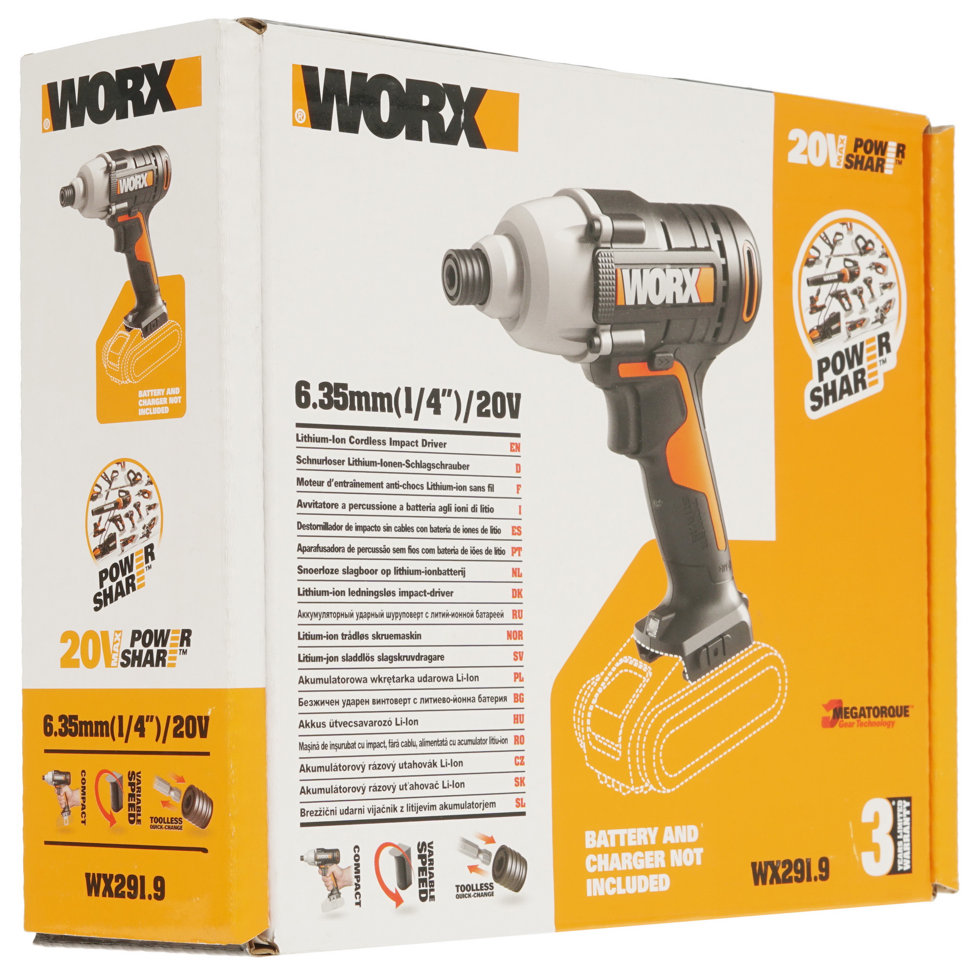 Винтоверт Worx WX291.9 PowerShare 20V , Без ЗУ, Без АКБ 5325120 STDN-0034000 - Вид №7