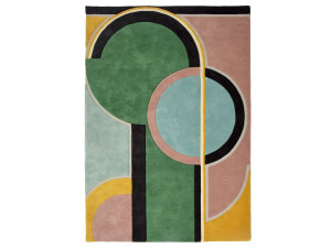 Прямоугольный ковер с длинным ворсом с геометрическим рисунком