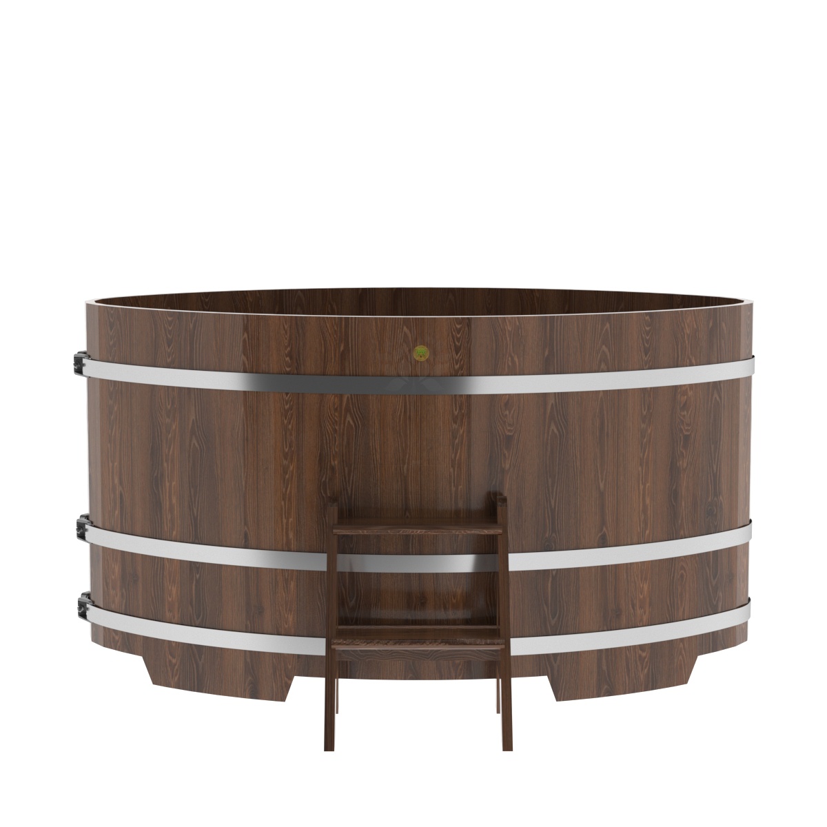 1327 Купель овальная из дуба 1,15х1,83х1,0 морёная Alyarus  - Вид №3