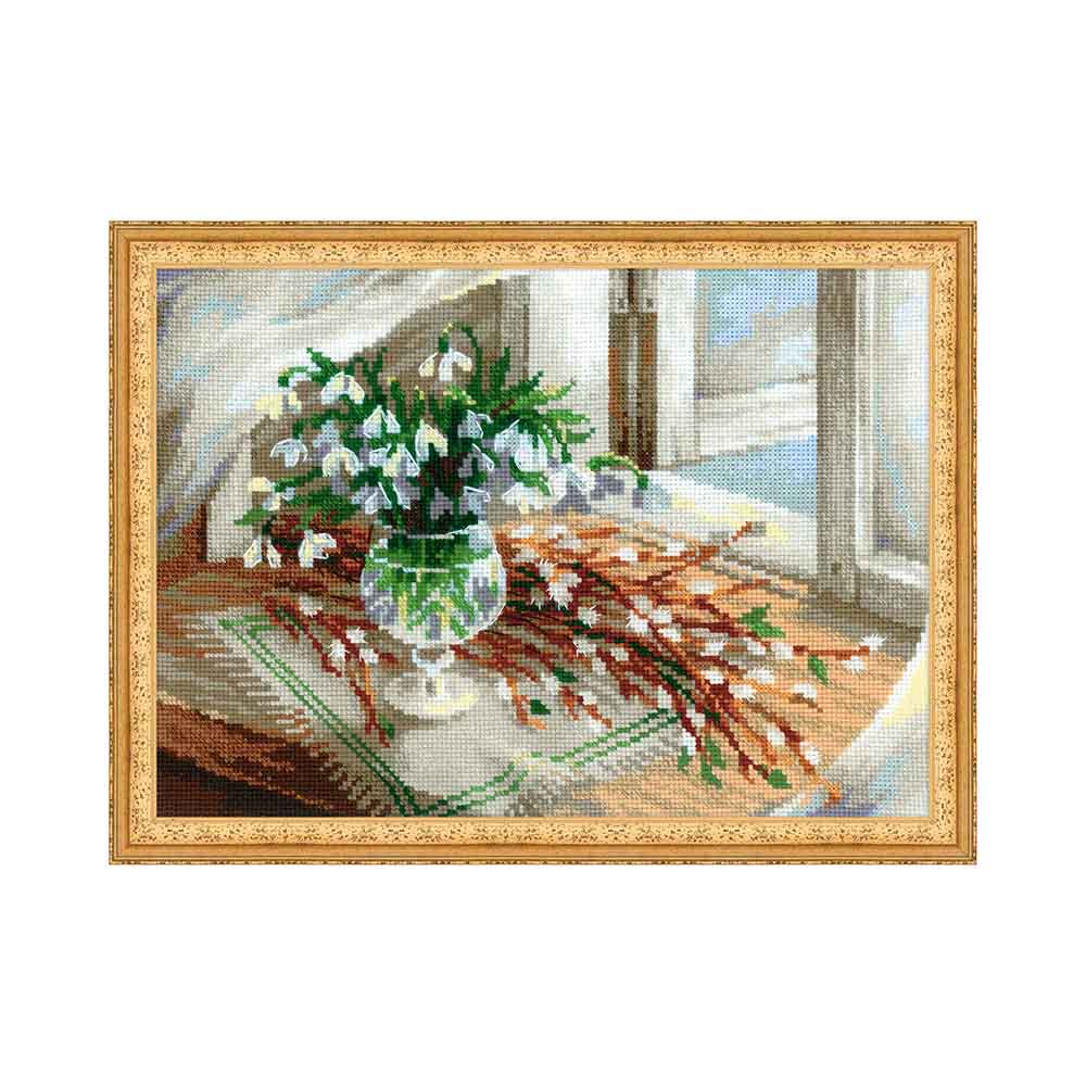 1641 Набор для вышивания Верба и подснежники 21 х 30 см RIOLIS Сотвори Сама 