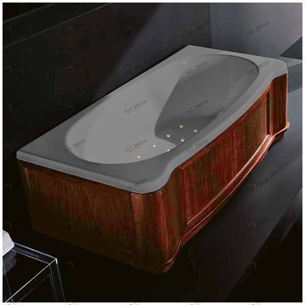 Ванна Gruppo treesse New Classic Young STA-V674C-DX-WO-SEZ серая с золотой фурнитурой с аэромассажем прямоугольная правая дерево орех STAV674CDXWOSEZ