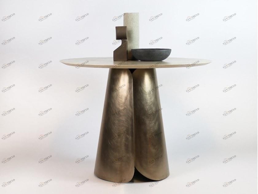 HMD INTERIORS Круглый обеденный стол из фанерованной древесины sun-id-1369487