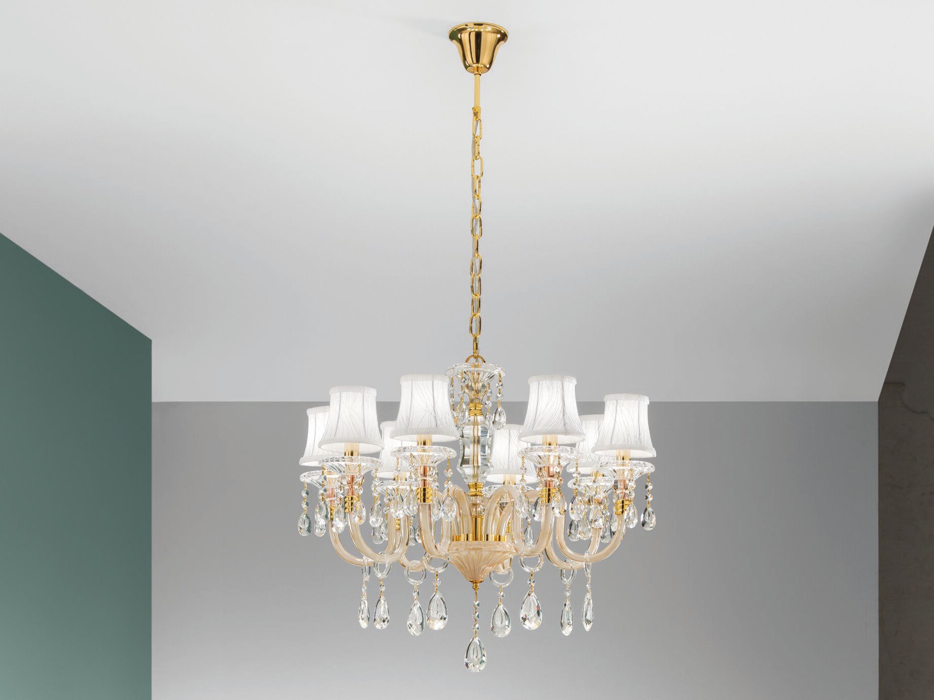 Стеклянная люстра с кристаллами Fan Europe Lighting окружающий свет дизайн ARCH-00071355