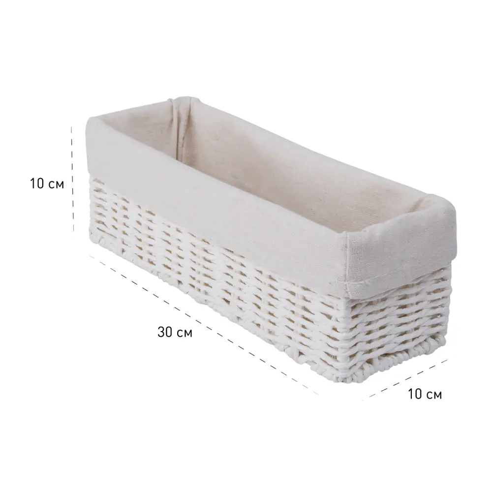 Корзинка плетеная 10x10x30 см бумага цвет белый 18878524 STLM-2073612 Santreyd QR-P06 - Вид №2