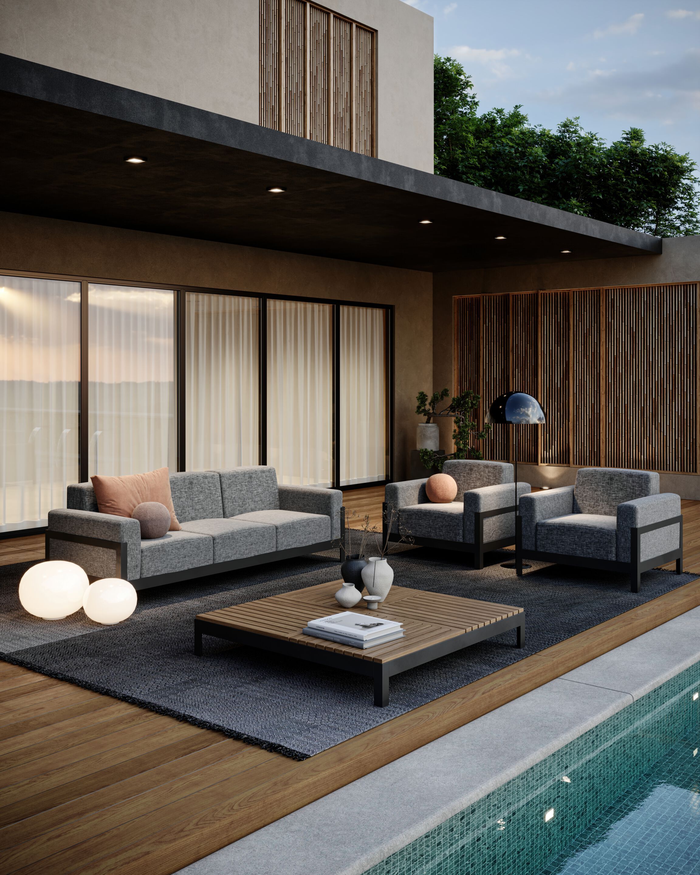 3-местный тканевый садовый диван Walters More Comfort ARCH-00026632