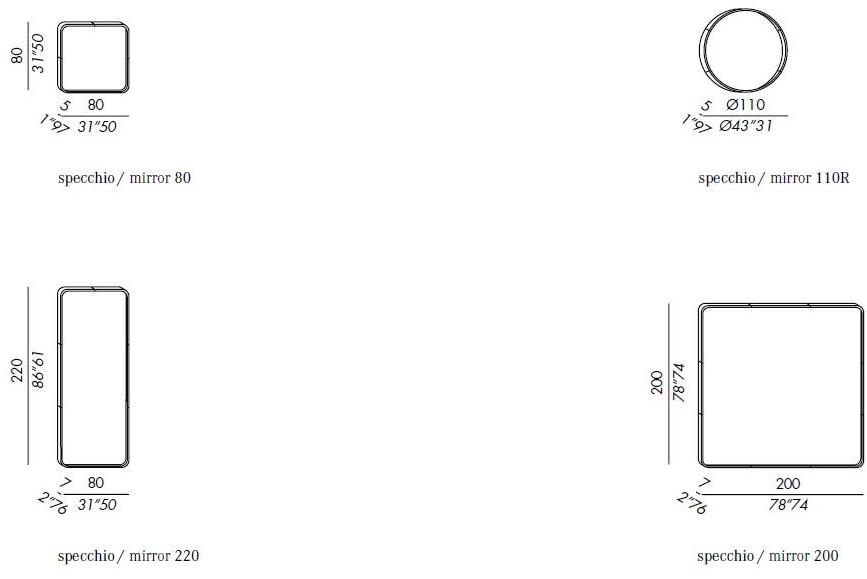 Meridiani Кожаное зеркало с настенной рамой sun-id-1506982 - Вид №5