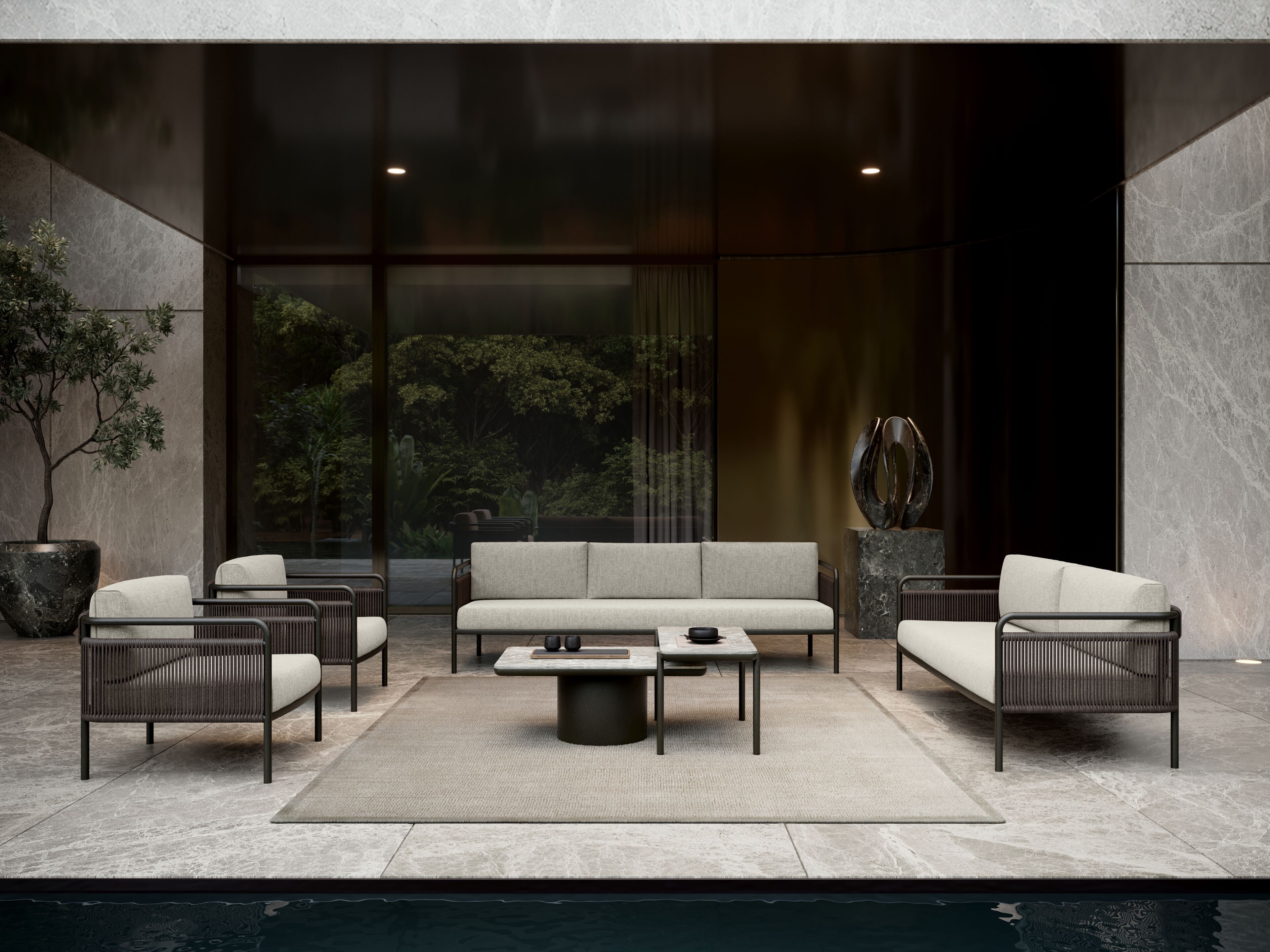 3-местный тканевый садовый диван SNOC ссылка ARCH-00030293 - Вид №1