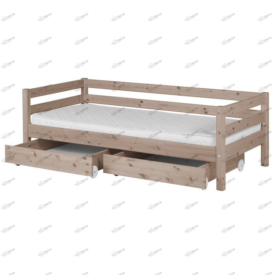 Кровать Flexa Classic с двумя ящиками, коричневая, 200 см 90101701101