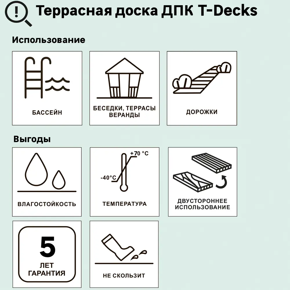 Террасная доска T-DECKS Графит - двусторонняя с текстурой дерева и вельветом 87036584 STLM-1377832 - Вид №11