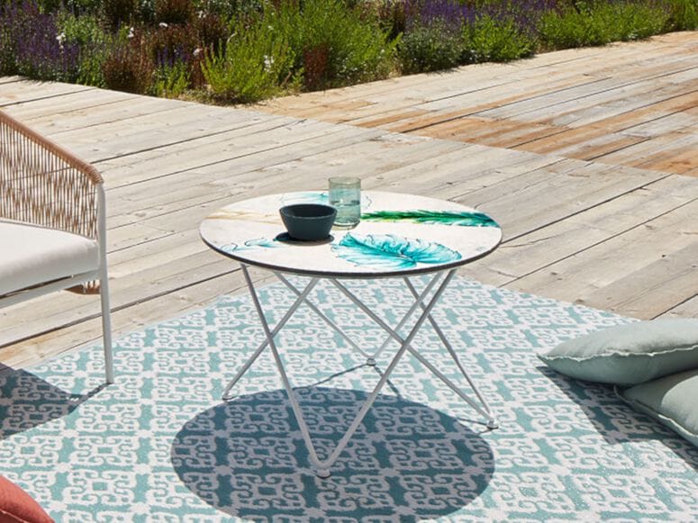 Журнальный столик из фаянса и нержавеющей стали DOMIZIANI современный ARCH-00070974